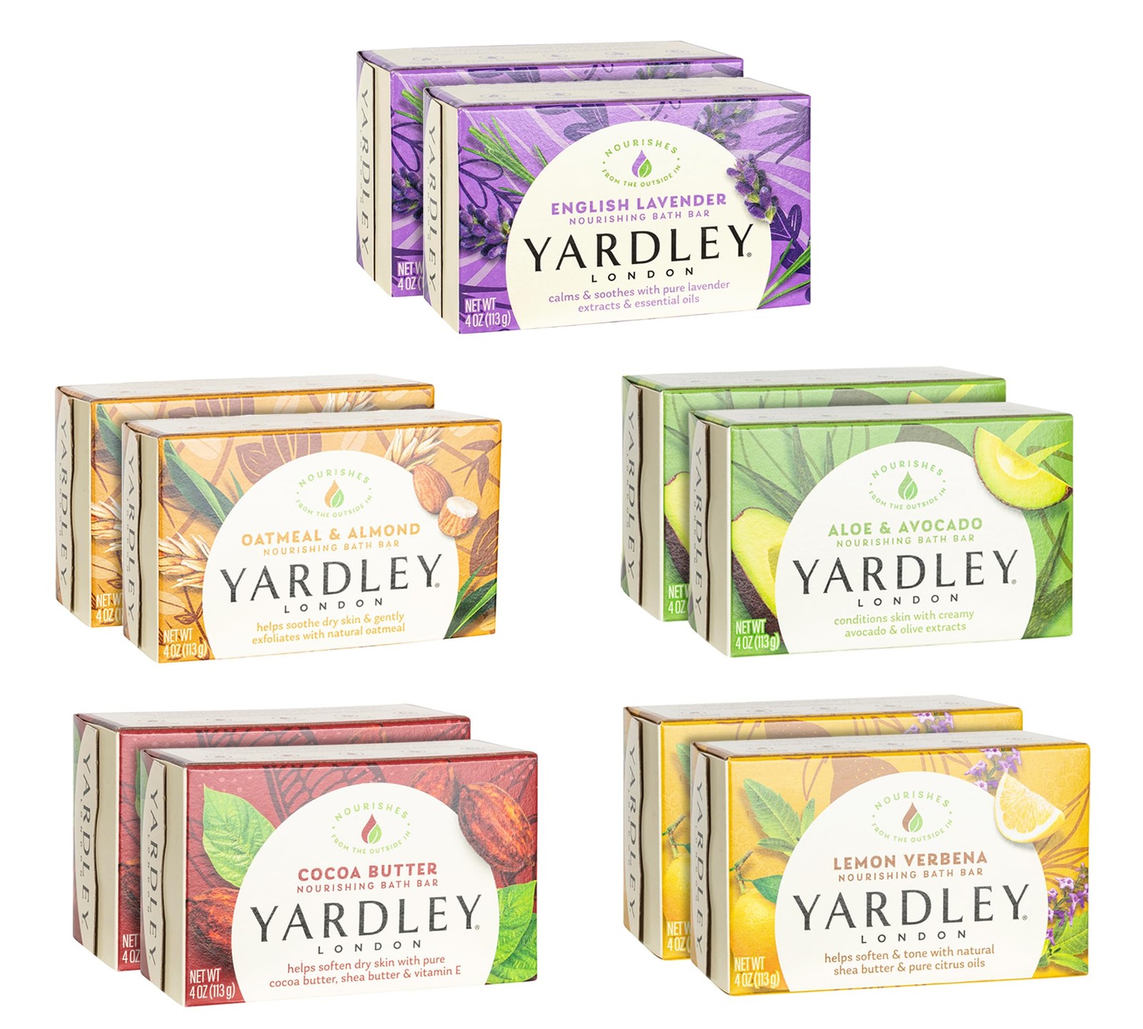 Yardley London Soap Bath Bar Bundle – 10 Bars Total / 2 Of Each