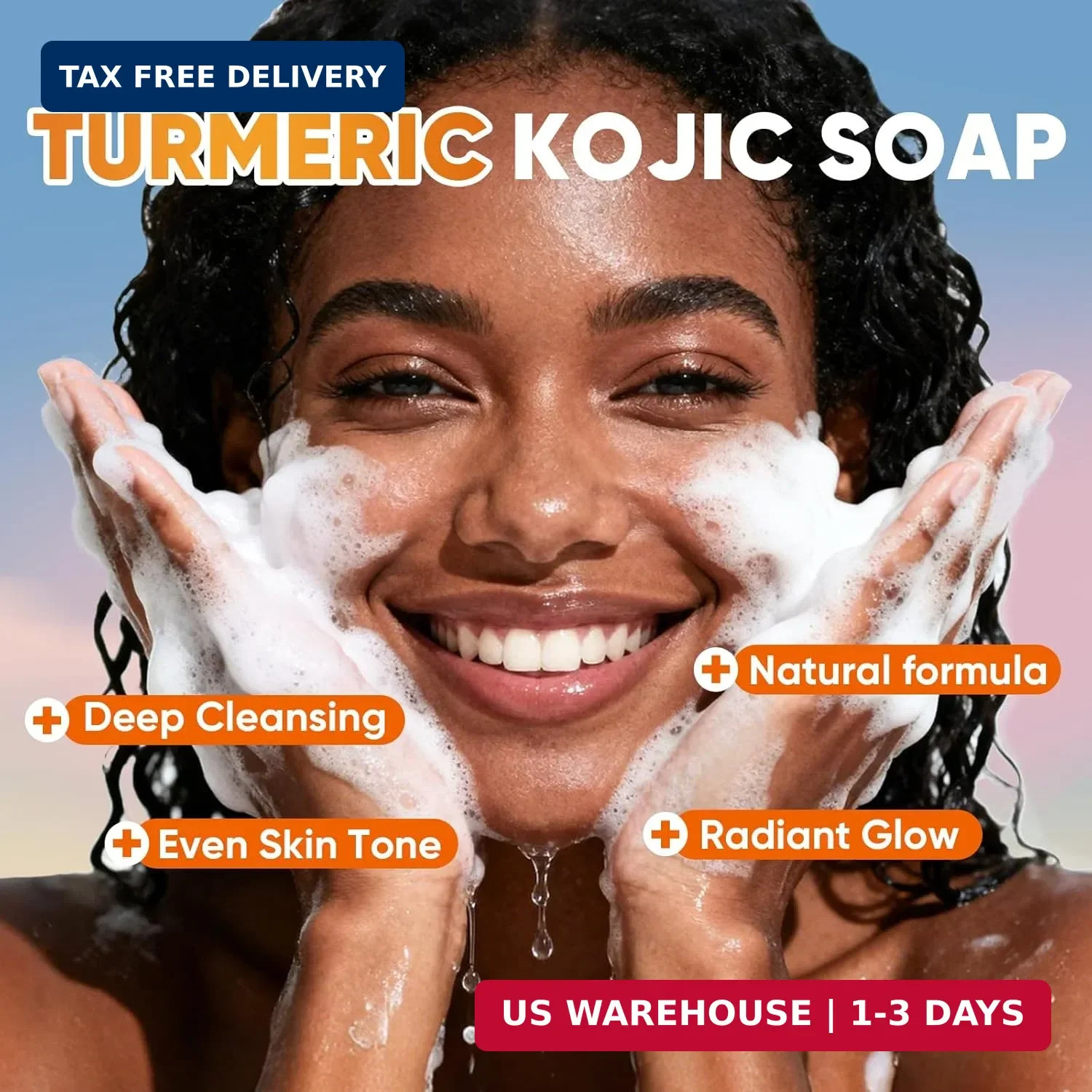 3 Pack Turmeric Kojic Acid Soap Bars – Infused with Retinol, Hydrolyzed Collagen