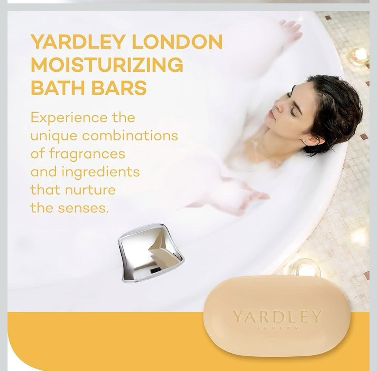 Yardley London Vitamin C Turmeric & Orange Peel Moisturizing Bath Bar Pack of 10