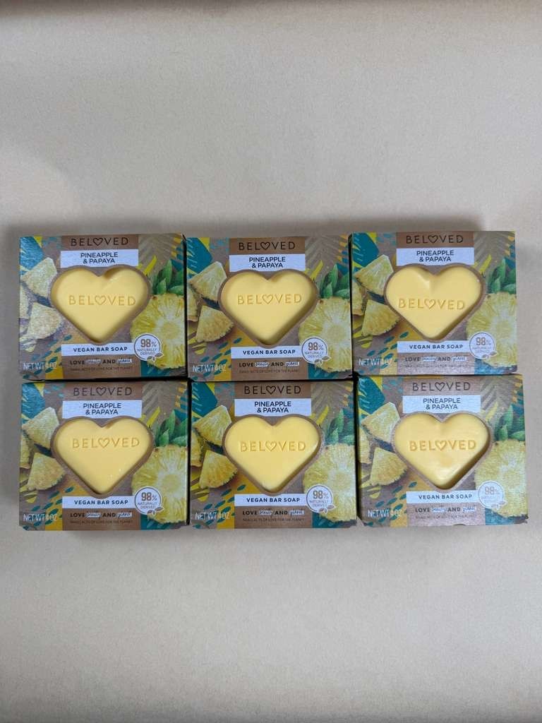 Beloved, Pineapple & Papaya Vegan Bar Soap 4oz. Love Beauty And Planet – 6 Pack