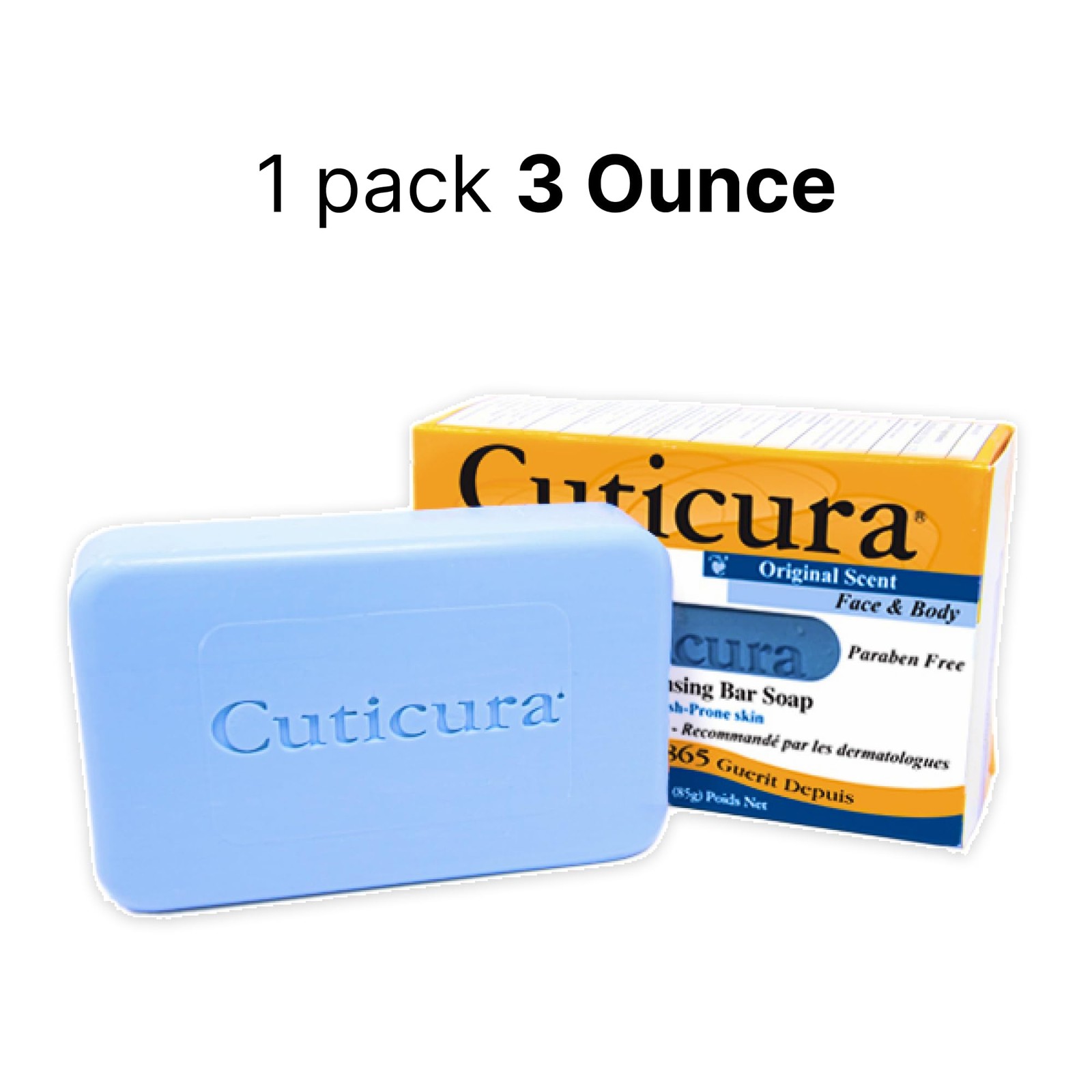 Cuticura Official Deep Cleansing Face and Body Soap – 3 oz Pack of 1
