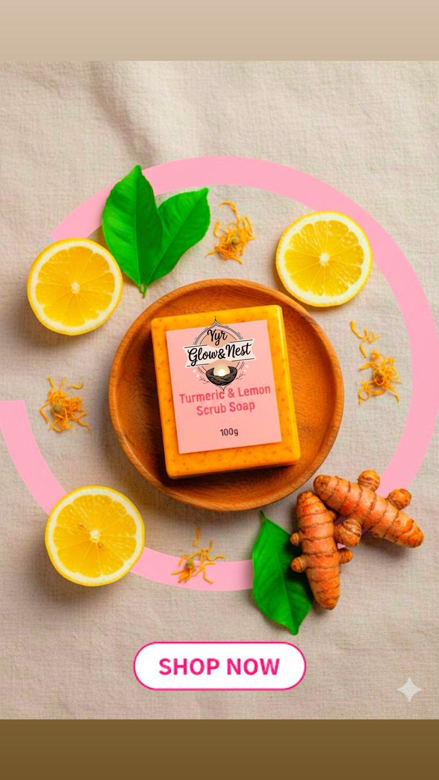 Turmeric Lemon soap 100g & Brightening Facial cleanser 100ml skin care set