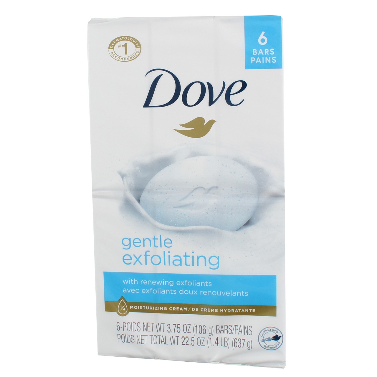 Dove Gentle Exfoliating Moisturizer Cream Bars, Fragrance Free, 3.75 oz, 6 Ct