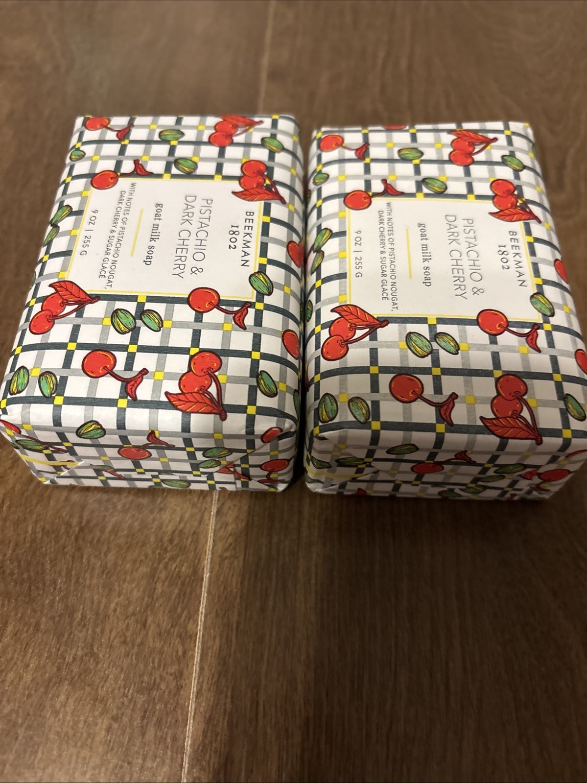 Beekman 1802 Goat Milk Bar Soap Pistachio Dark Cherry Jumbo 9 oz NEW, 2 Bars