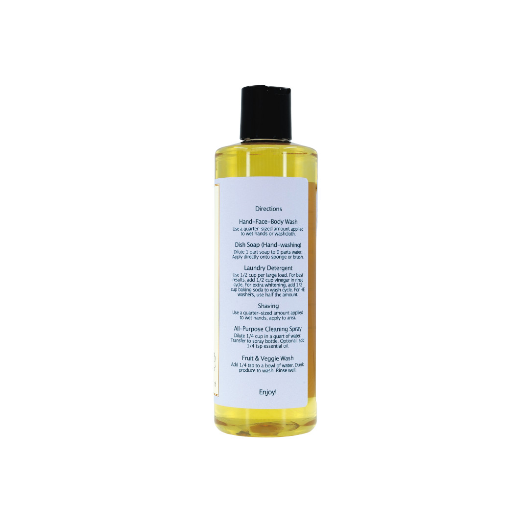 Liquid Castile Soap (Pump Cap) – Organic Ingredients, Gentle For Sensitive Skin