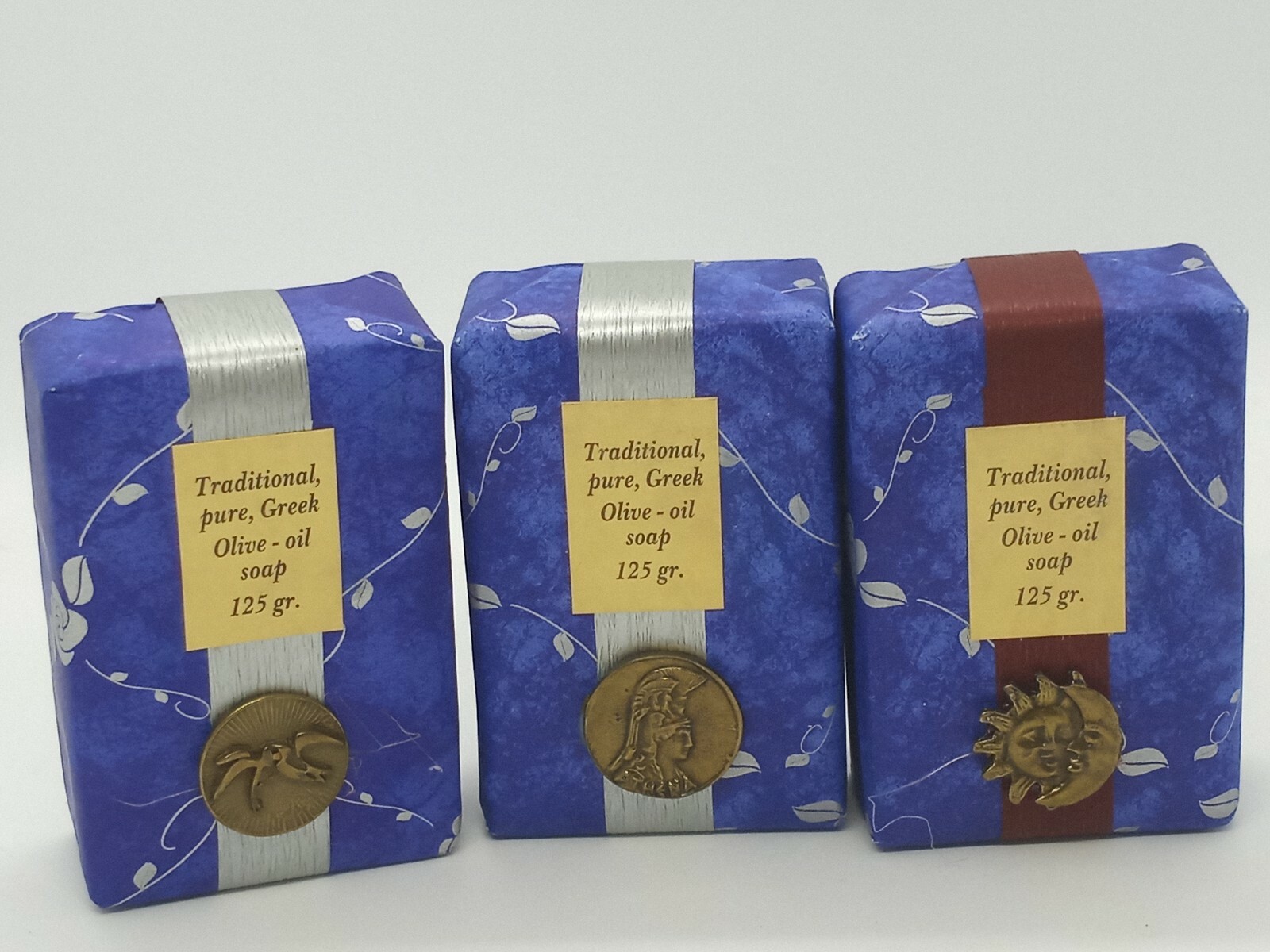 Traditional, Pure, Greek Olive Oil Bar Soap 125 Gr. Lot of three Soap Bars New