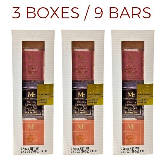 x3 Bar Soap Gift Sets Fresh Rosewater Vanilla Lavender Citrus Modern Expression