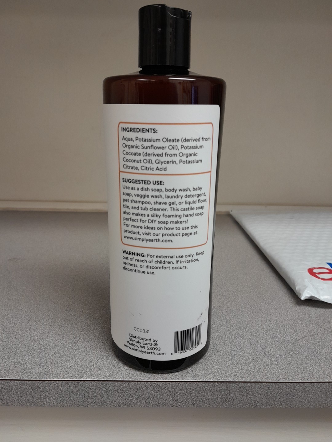 Simply Earth Castile Soap 16 Fl Oz. Unopened