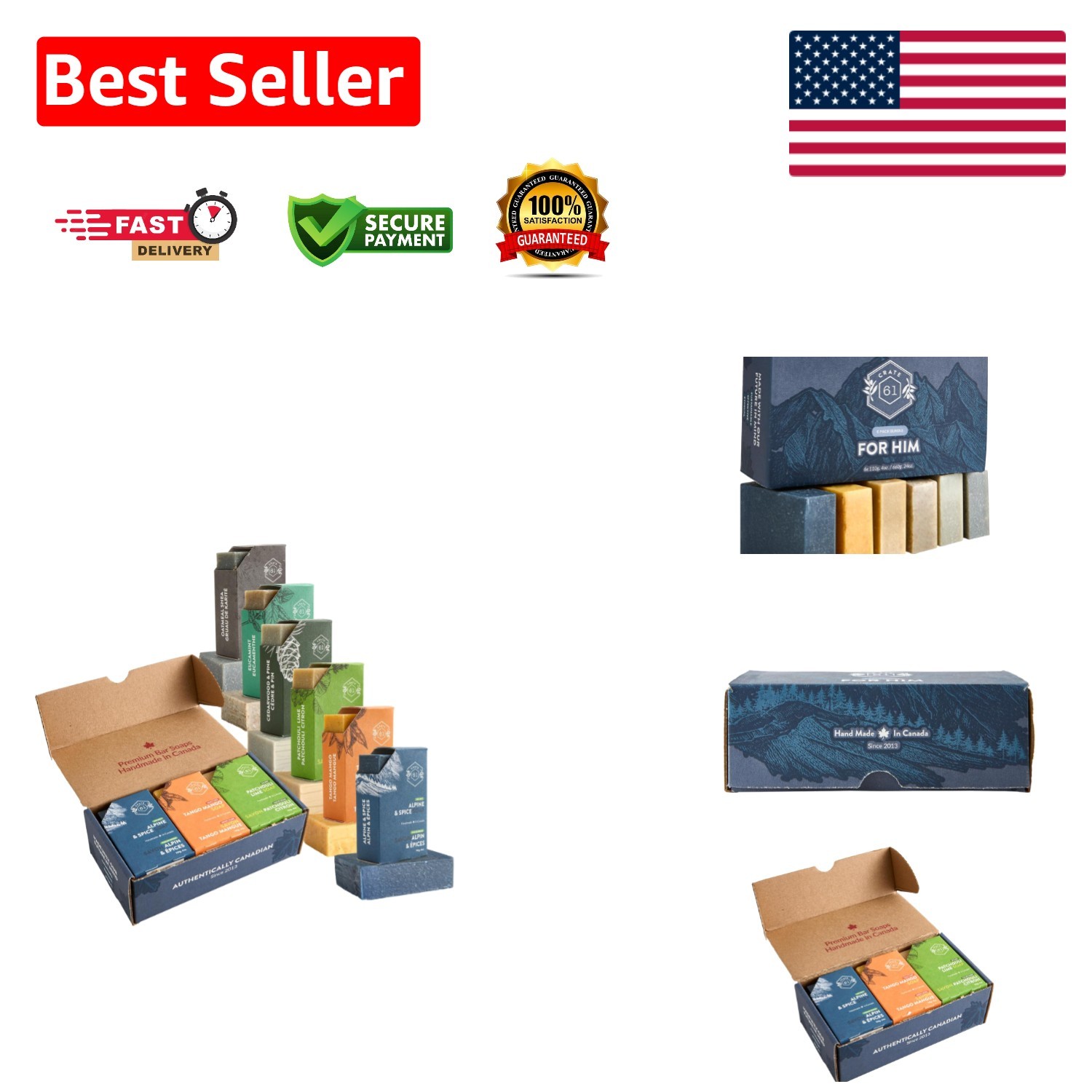 Canadian Handmade Natural Bar Soap Set – Nourishing Moisture with Scents