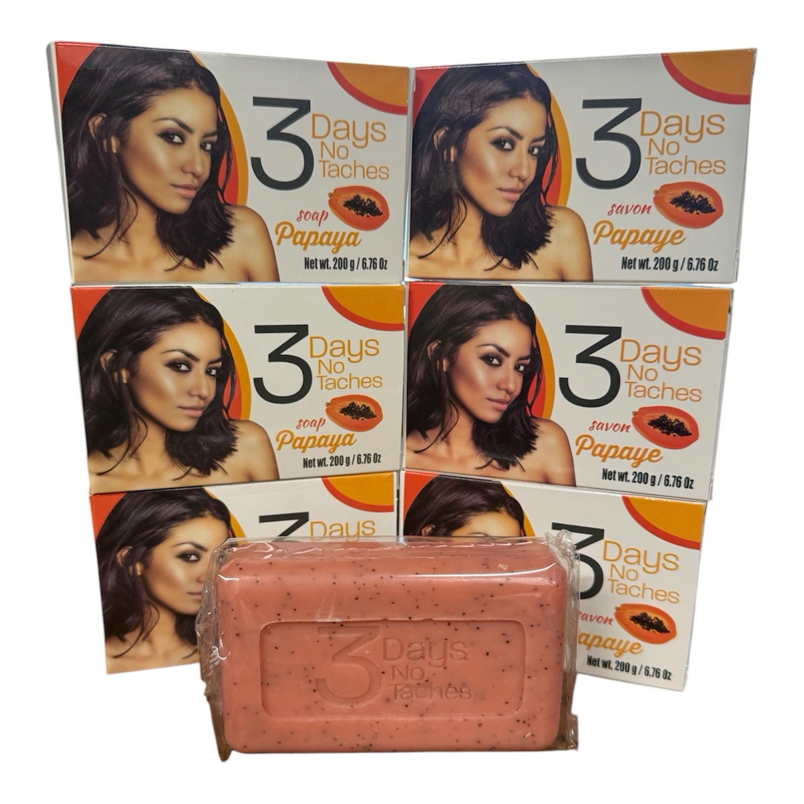 3 Days No Taches Papaya Soap 6 Packs 200g Each BRAND NEW FREE SHIPPING