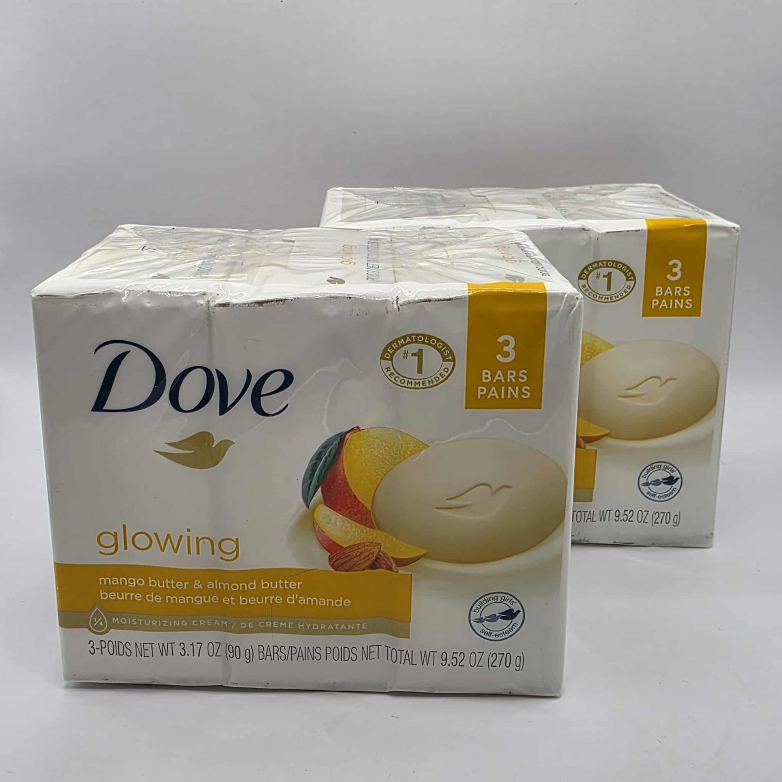Dove Glowing Mango Butter & Almond Butter Beauty Bars Triple Hydrating – (2 Pk)