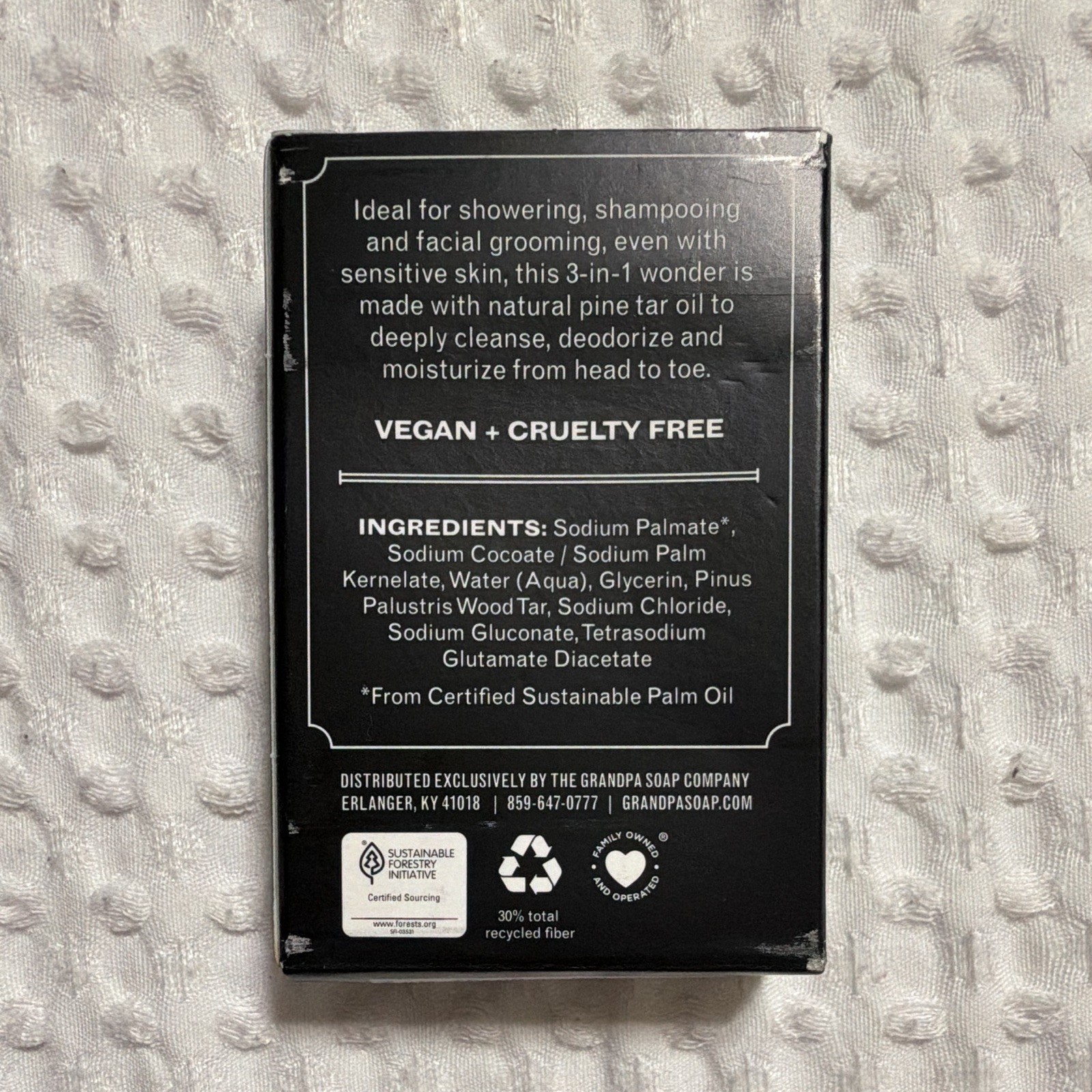 The Grandpa Soap Co. Pine Tar Bar Soap 4-Pack 13.5 oz Vegan Cruelty-Free