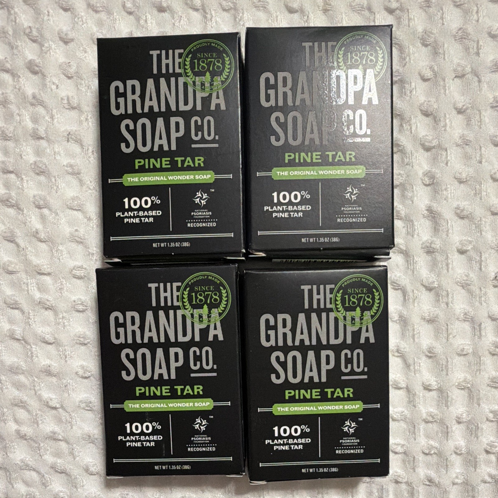 The Grandpa Soap Co. Pine Tar Bar Soap 4-Pack 13.5 oz Vegan Cruelty-Free