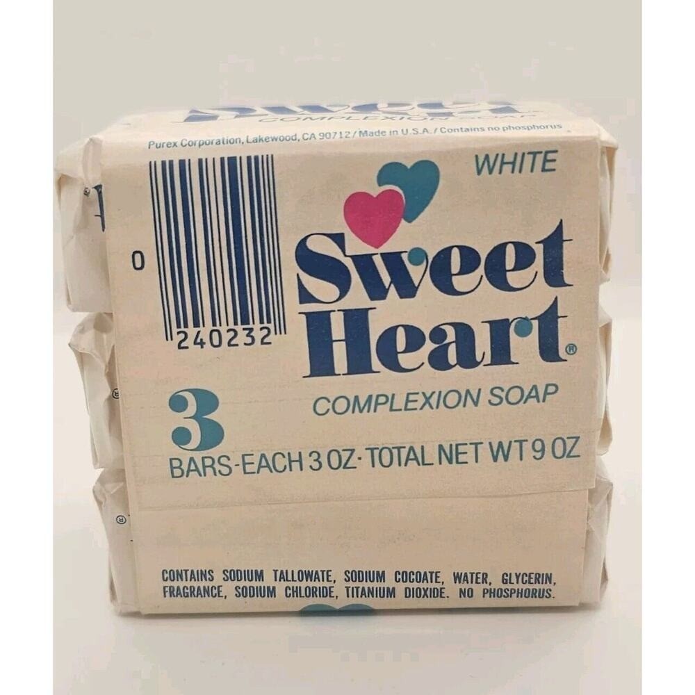 NOS Vintage Sweet Heart Complexion Bar Soap 3 Pack (9oz Total)