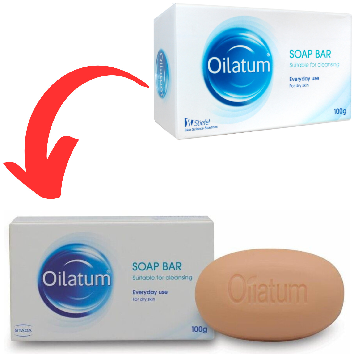 3 boxes Oilatum Soap Bar 100g for Dry Skin Gently Cleanses Moisturises Protects