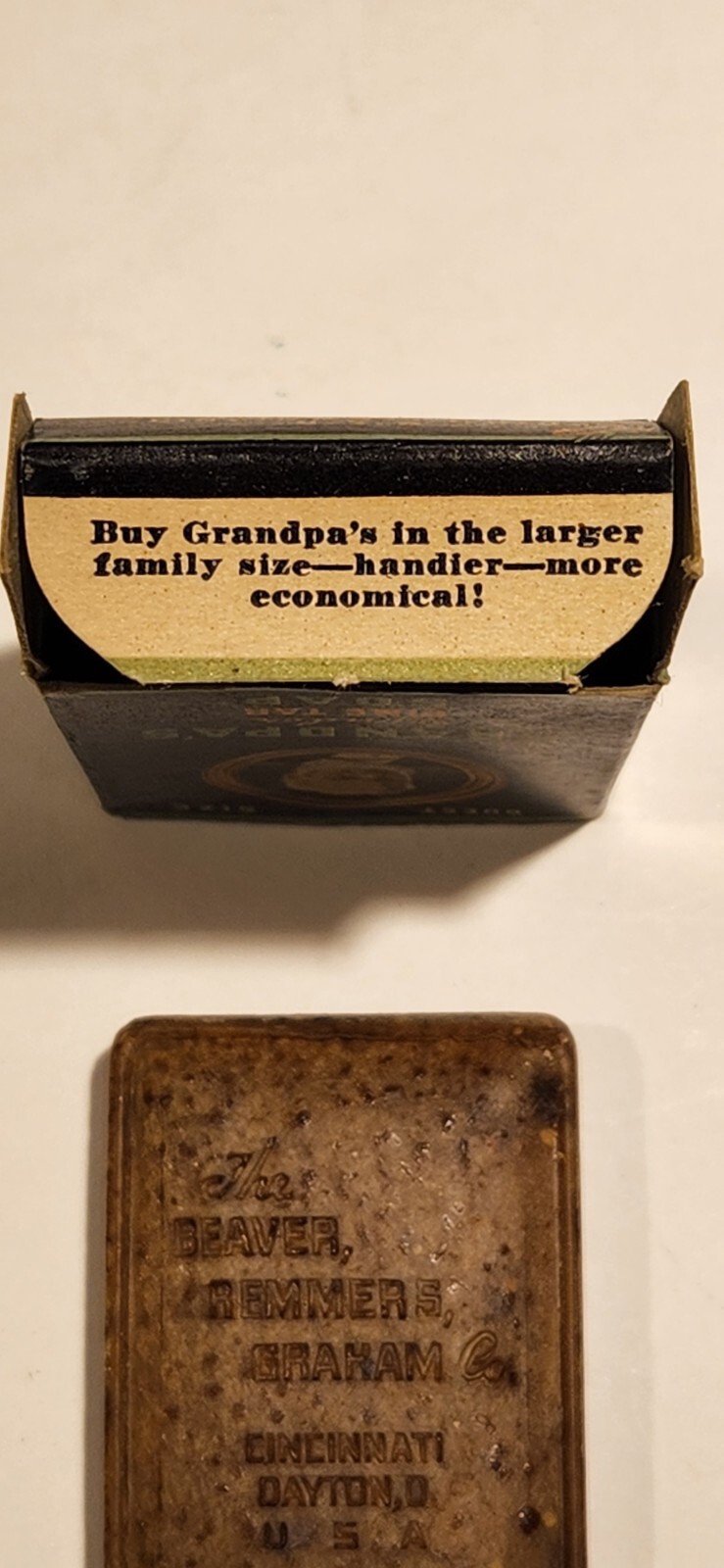Vtg Grandpa’s Wonder Pine Tar Soap – Rare ” Guest Size ” Original W Box – Look!