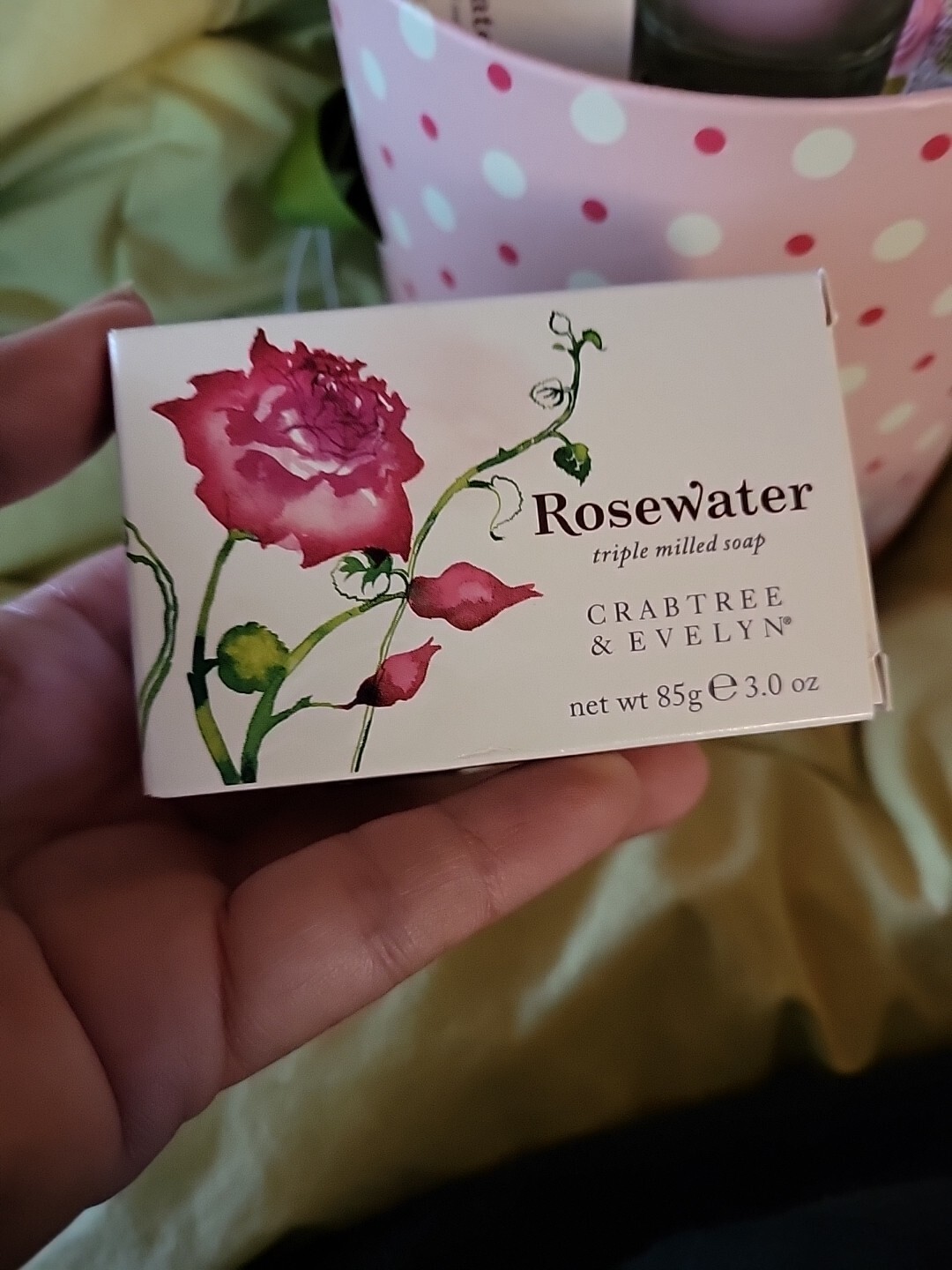Crabtree Evelyn Rosewater Soap with Cold Cream 3.5oz Vintage Gift Set Shower Gel