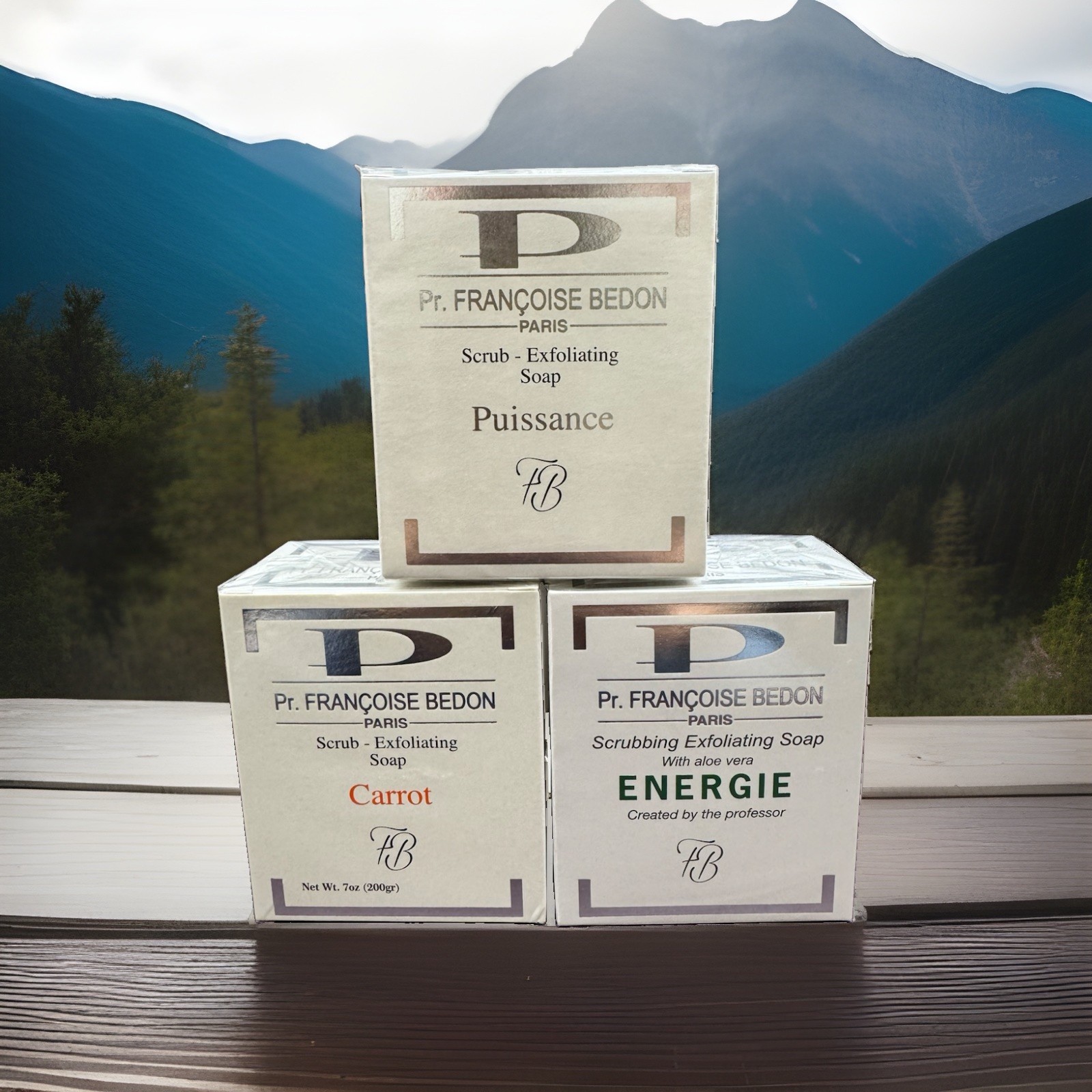 [Pack Of 3] Pr. Francoise Bedon Scrub Soap: Puissance Energie Carrot, 200g Each