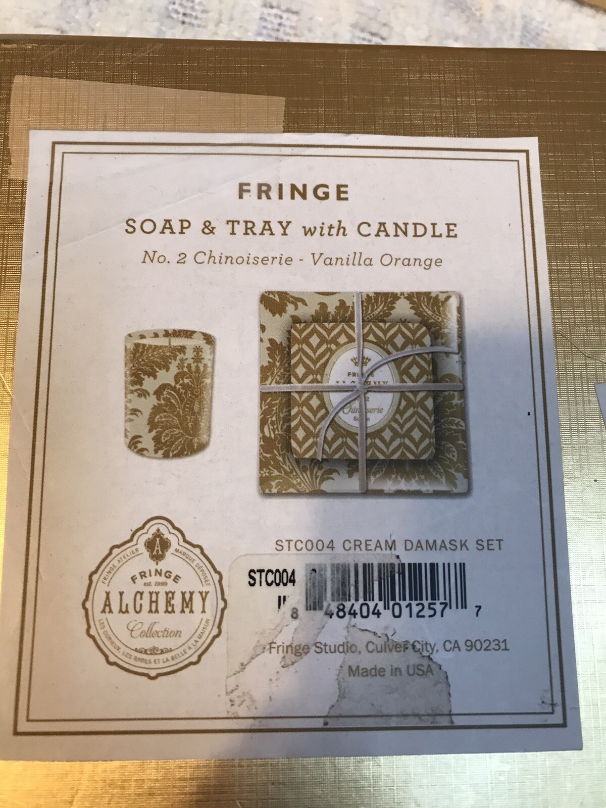 Fringe Alchemy Savon Vanilla Orange Luxury Scented Soap W.TRAY + CANDLE NEW!