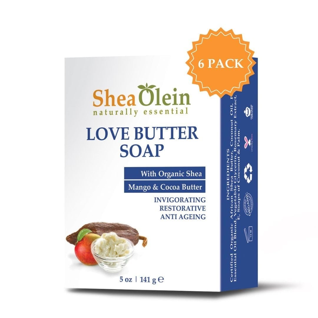 Shea Olein Love Butter Soap 6 Pack 5oz Shea Mango Cocoa Butter Anti Aging