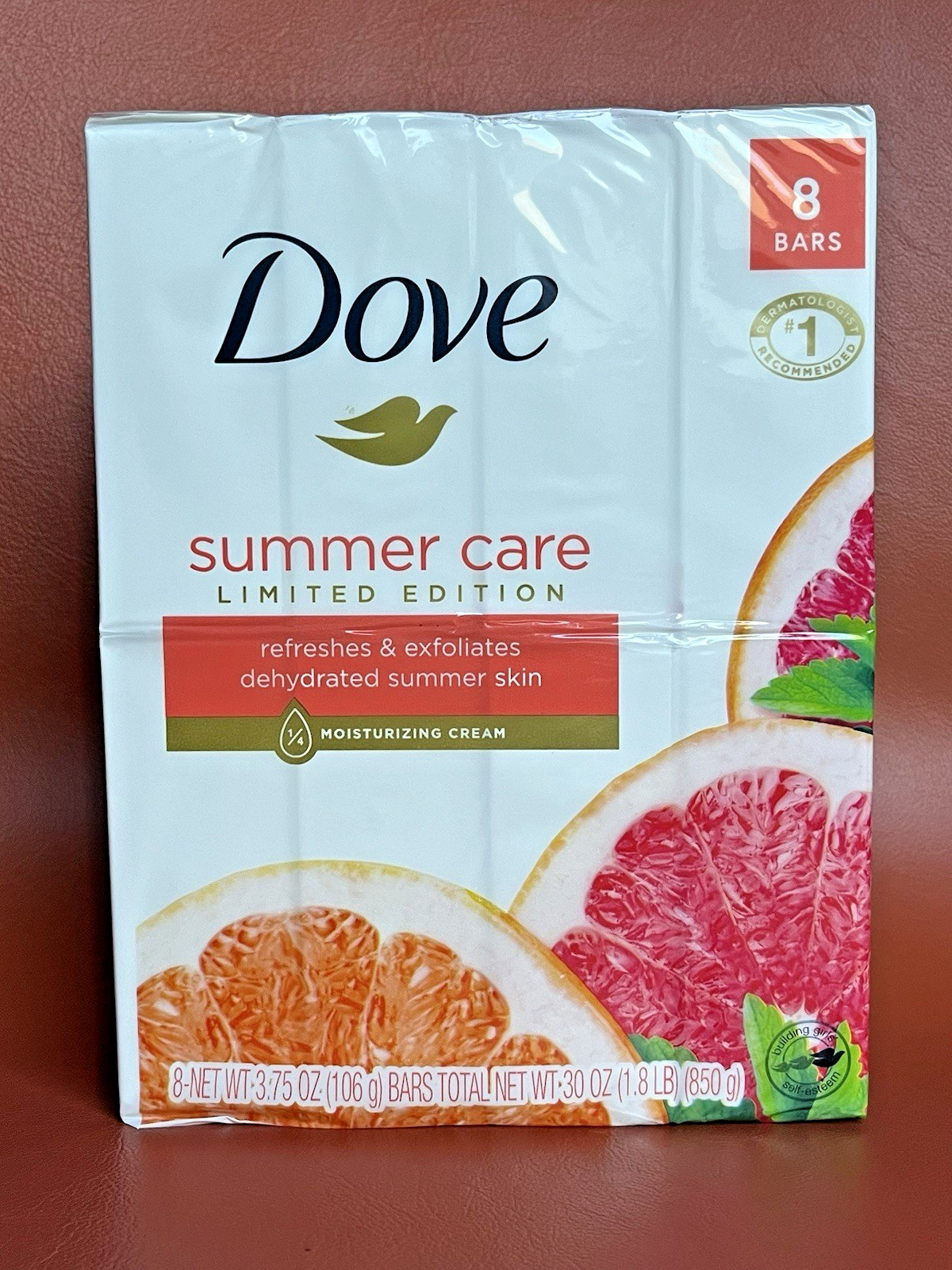 Dove Summer Care Grapefruit Bar Soap Moisturizing Cream 8 Bars in Total