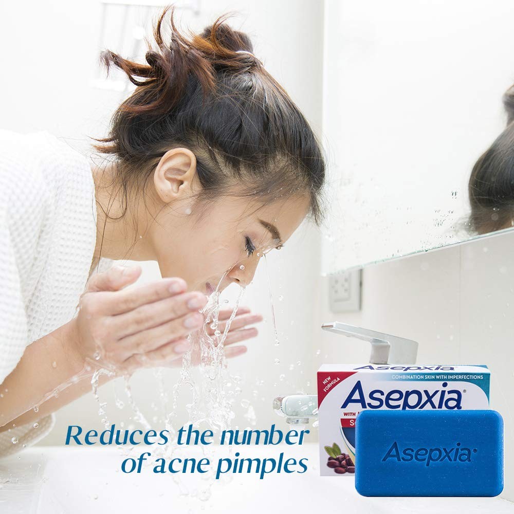 Asepxia Scrub Acne Bar Soap Deep Cleansing Blackheads, 4oz. (113g)