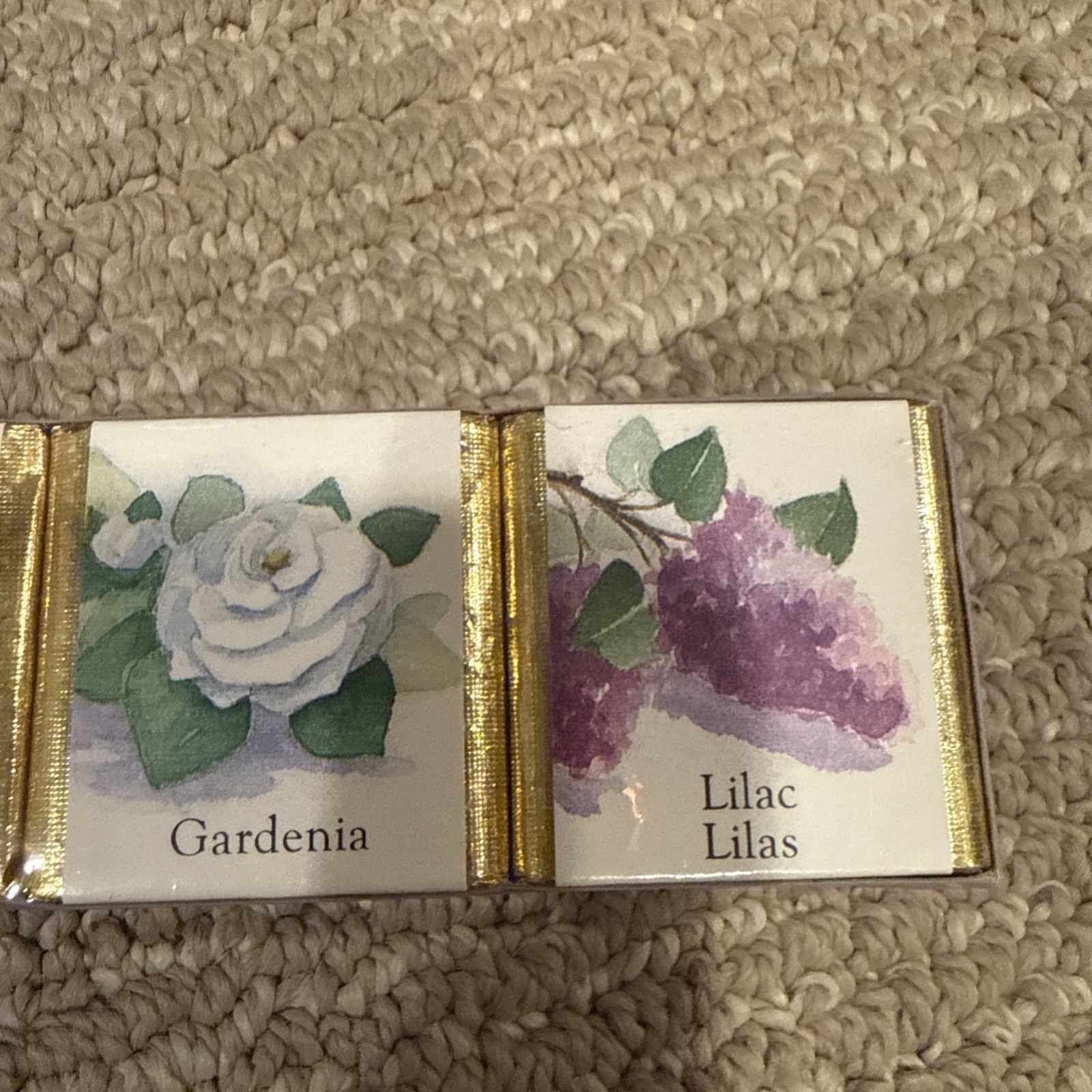 Six Sealed Delagar English Bath Cube Set Made in England Floral Scents 9 oz Salt