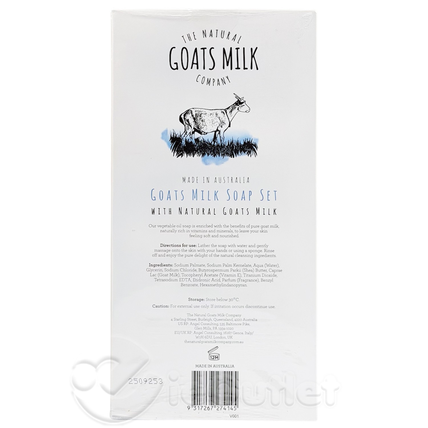8-PACK The Natural Goats Milk Company Bar Soap w/ Shea Butter -Made In Australia