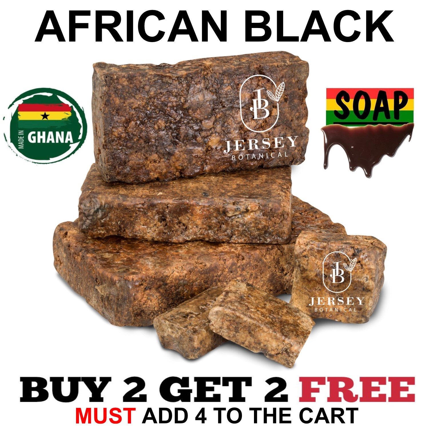 Raw African Black Soap 1 lb 100% Raw Unrefined Natural Organic Grade A Wholesale