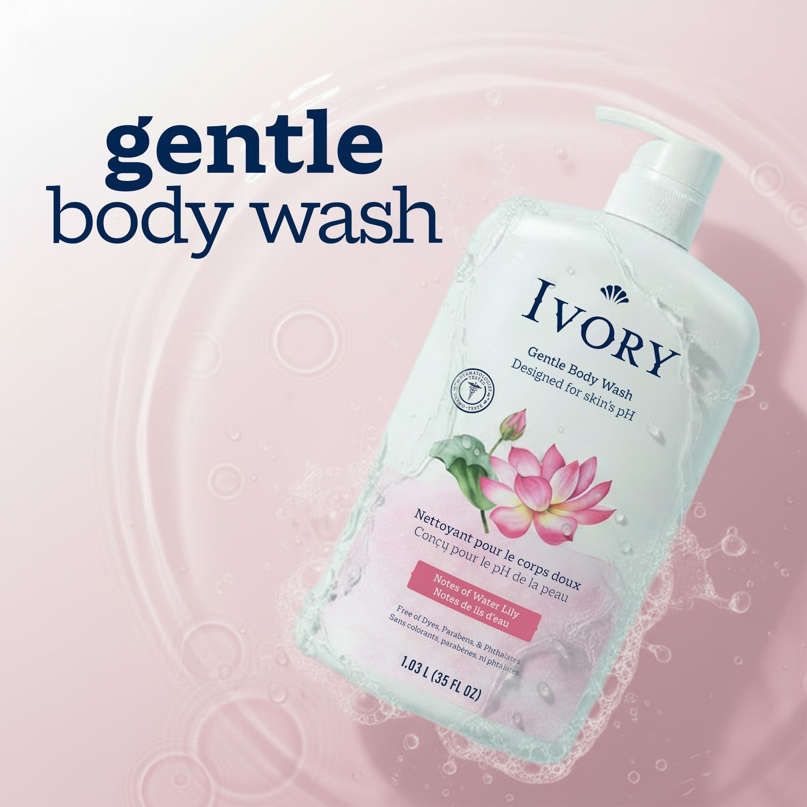 Ivory Body Wash, Designed for the Whole Family, 35 Ounce (Pack of 1), White