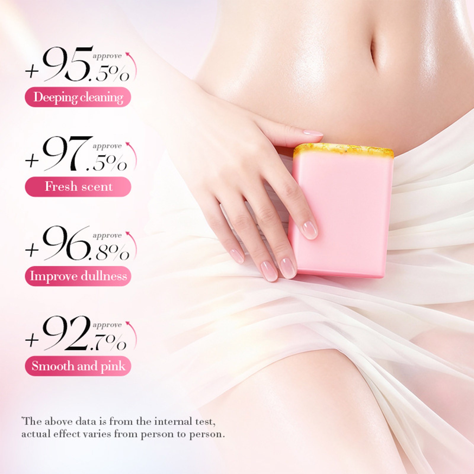 Women Soap With Foaming Net For Private Personal Care Strawberry-Scented 100g
