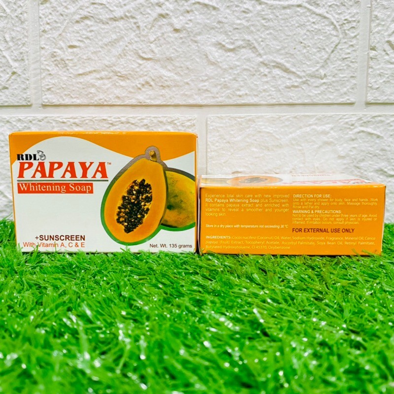 Papaya Whitening Soap RDL 135g x 3 Vitamin A,C&E FAST SHIPPING , PLUS SUNSCREEN