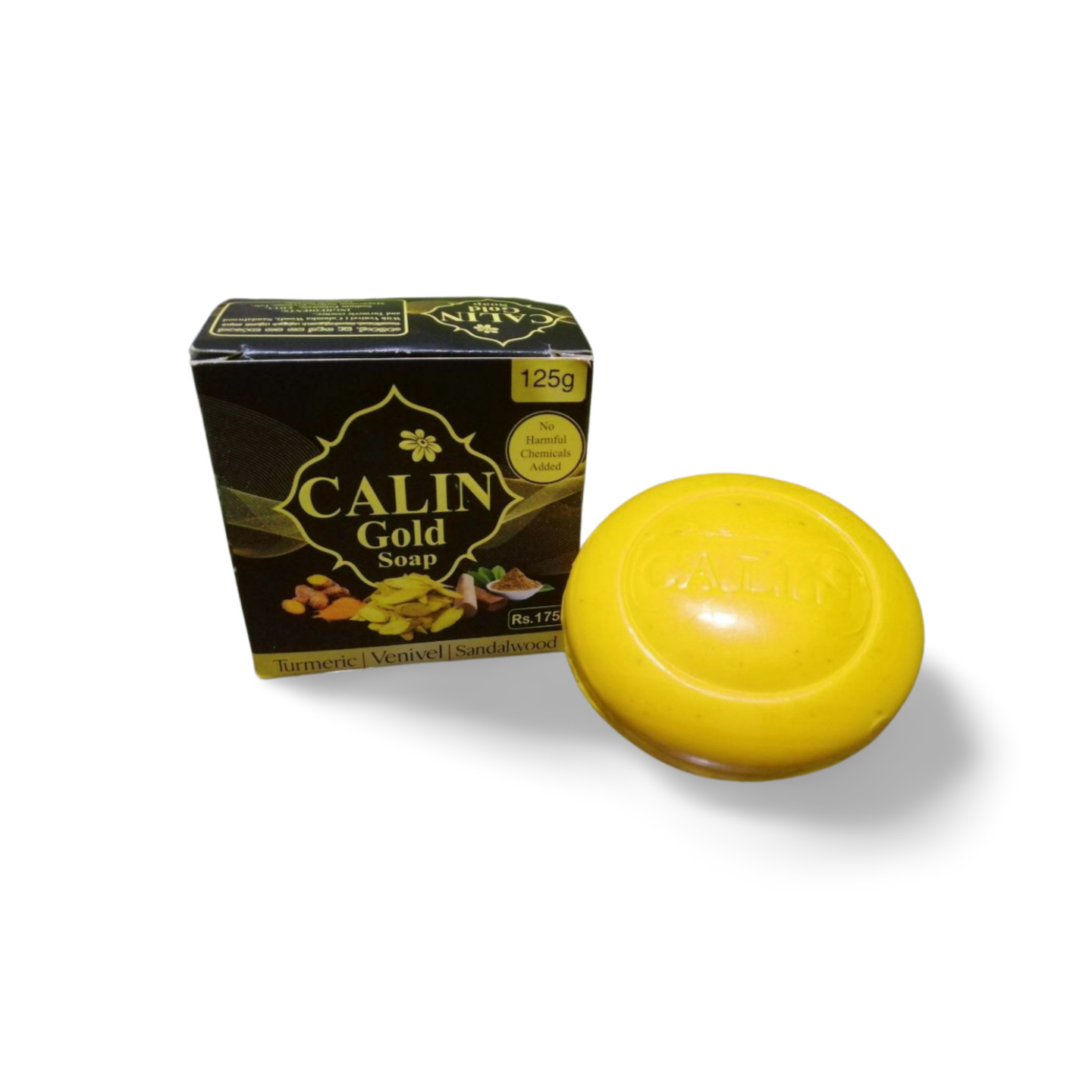 CALIN Gold Beauty Soap with Pure Natural Ceylon Turmeric Venivel Sandalwood 125g