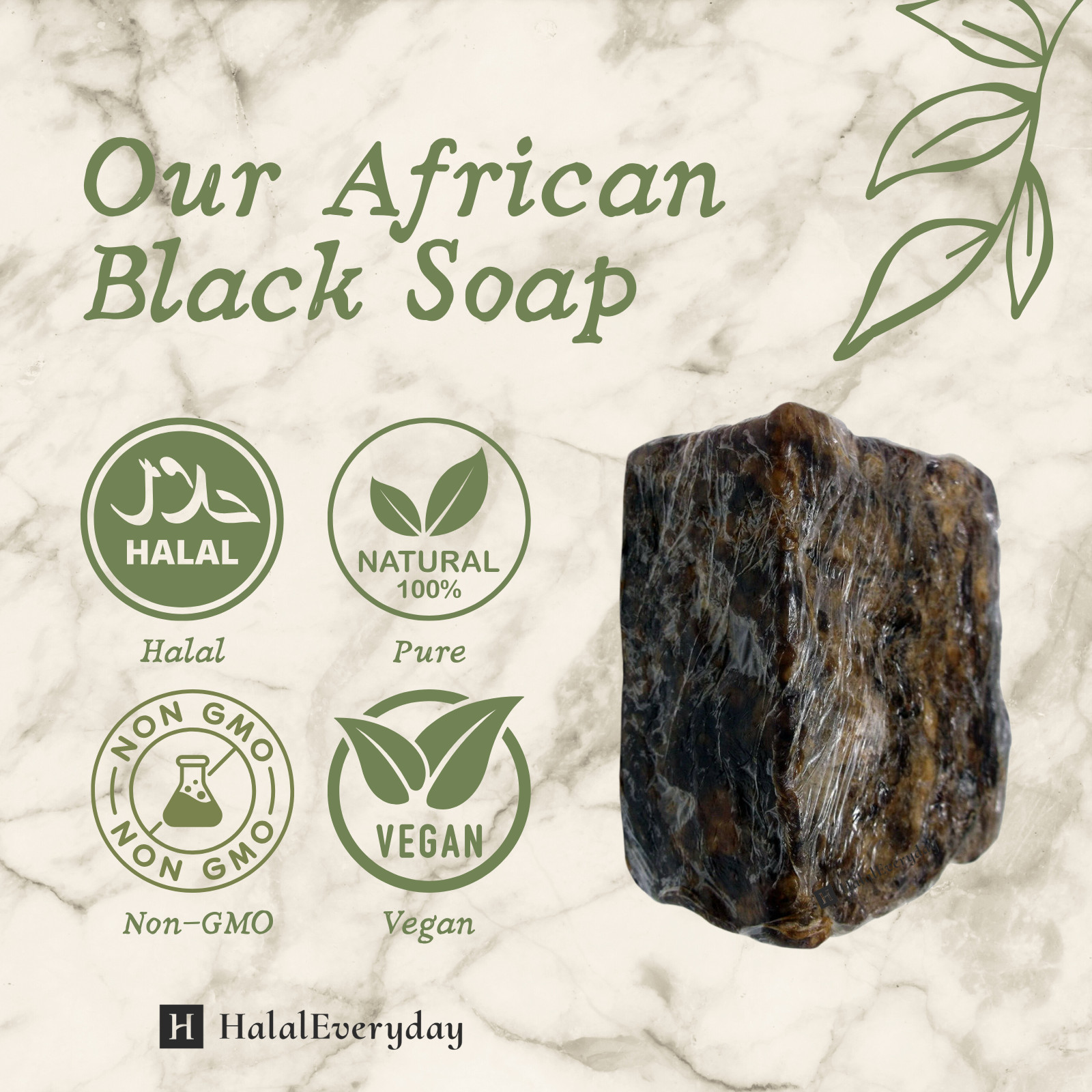 Raw African Black Soap Bar 8oz – PREMIUM QUALITY Organic Unrefined 100% Natural