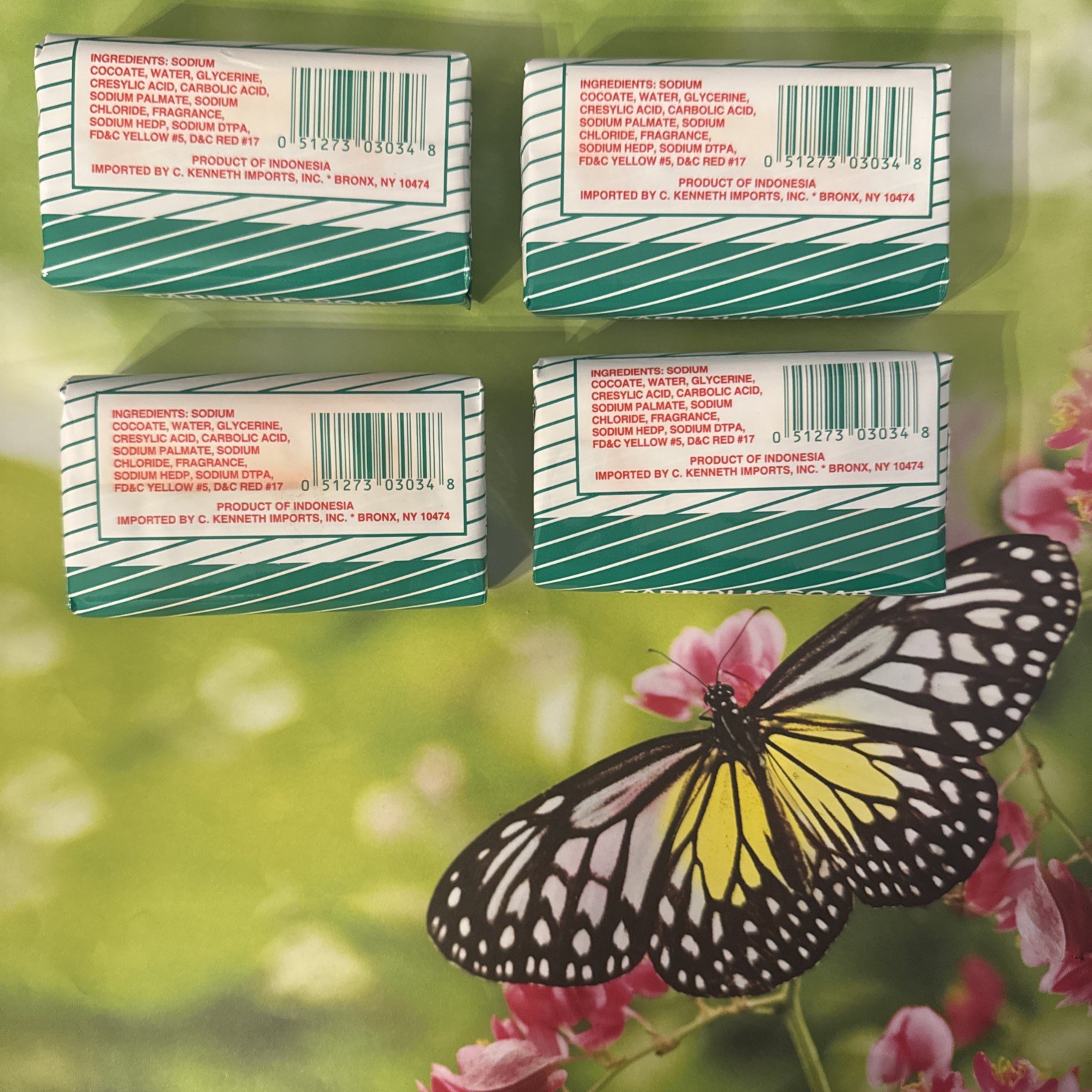 4 Bars Island Pride Carbolic Germicidal Soap 4.41oz Antibacterial Skin Cleanser