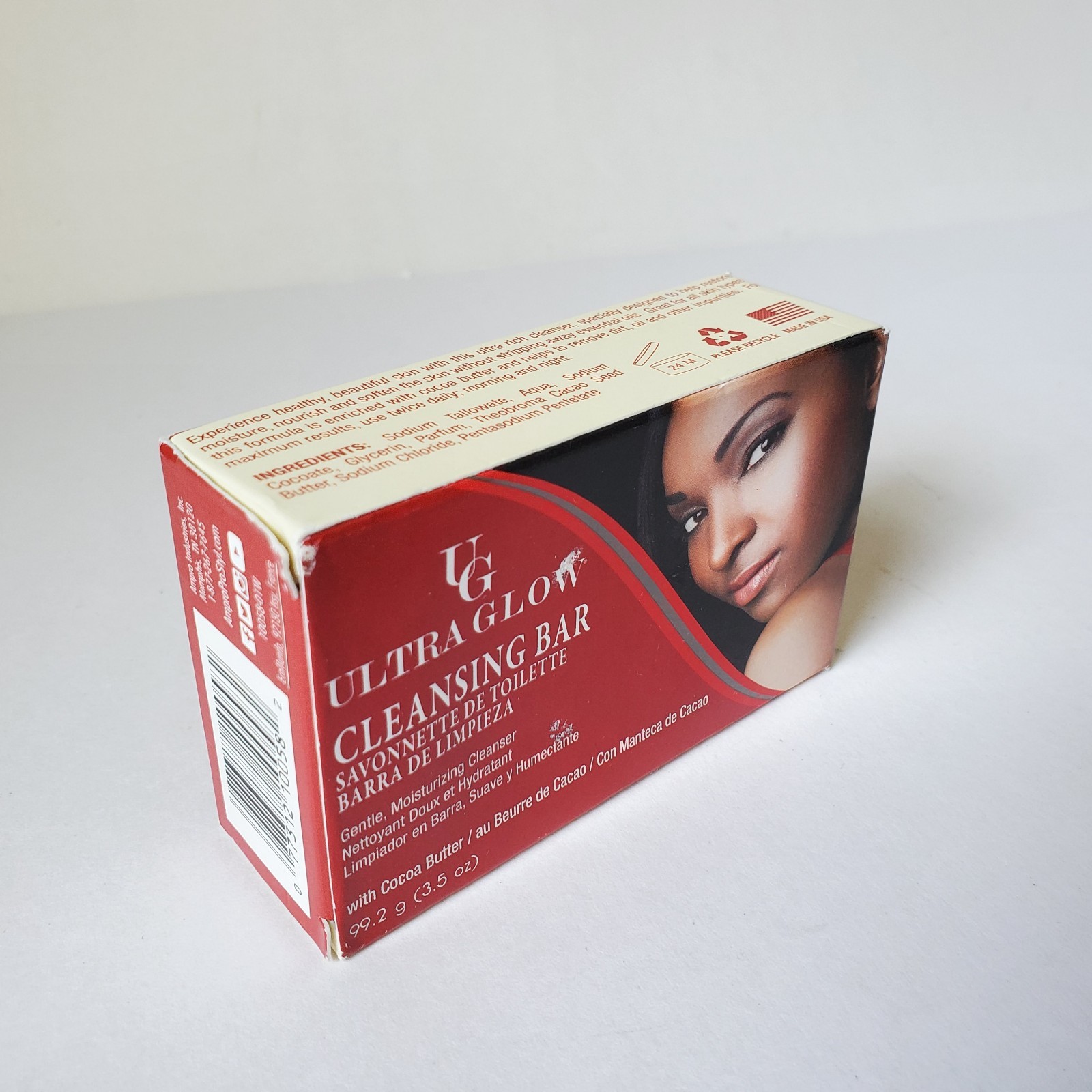4 Bars Ultra Glow Cleansing Bar Soap With Aloe Vera UG 3.5 oz Each Lot Cleanser