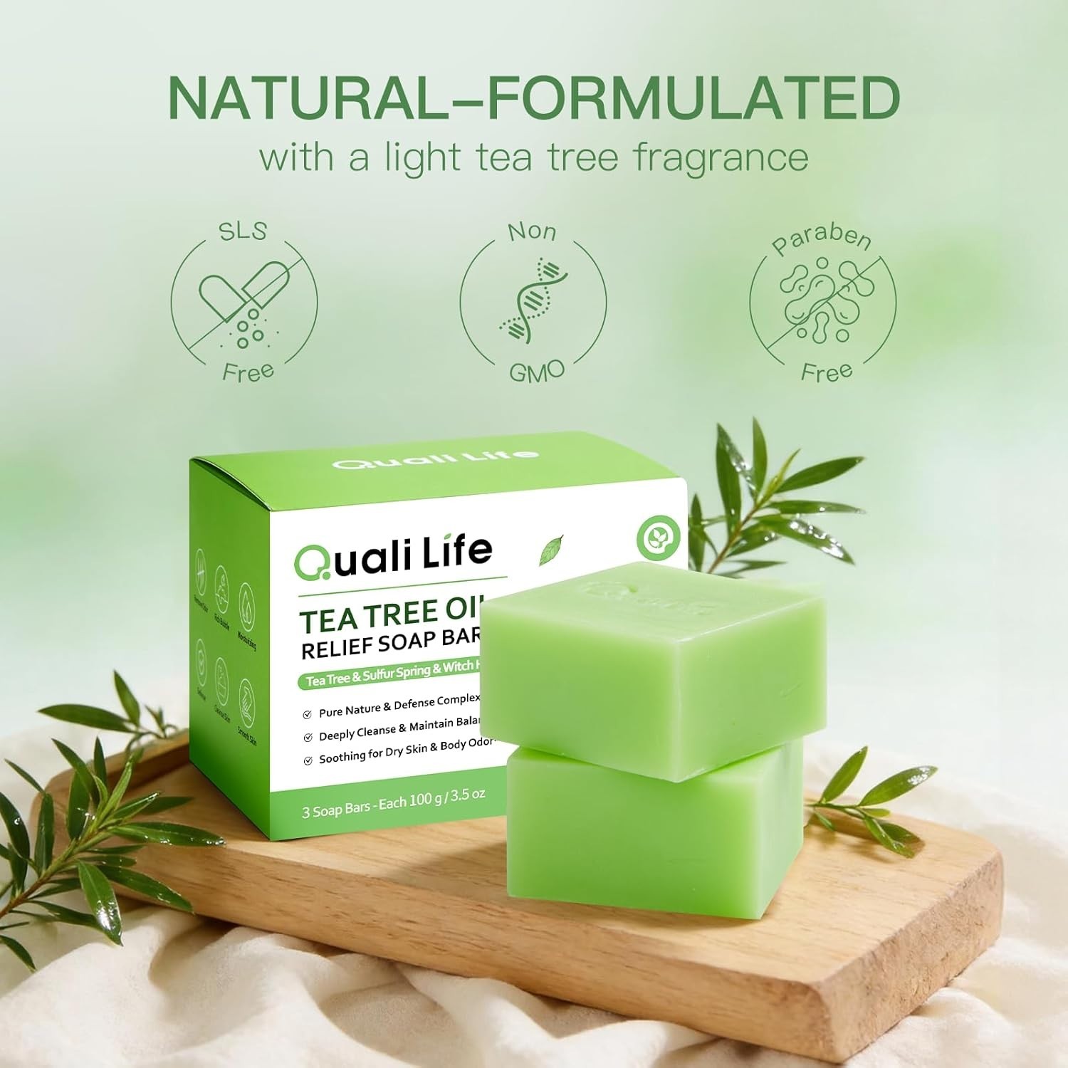 Tea Tree Soap – Gentle Relief Soap Bar for Antifungal with Tea Tree Oil – Addres