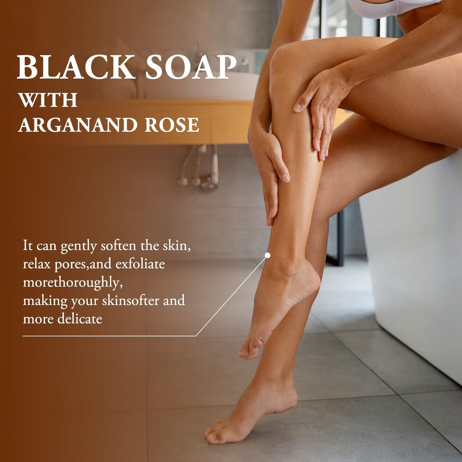 Morocco Black Soap with Argan and Rose, Morocco Black Beldi Bar Exfoliating Soap