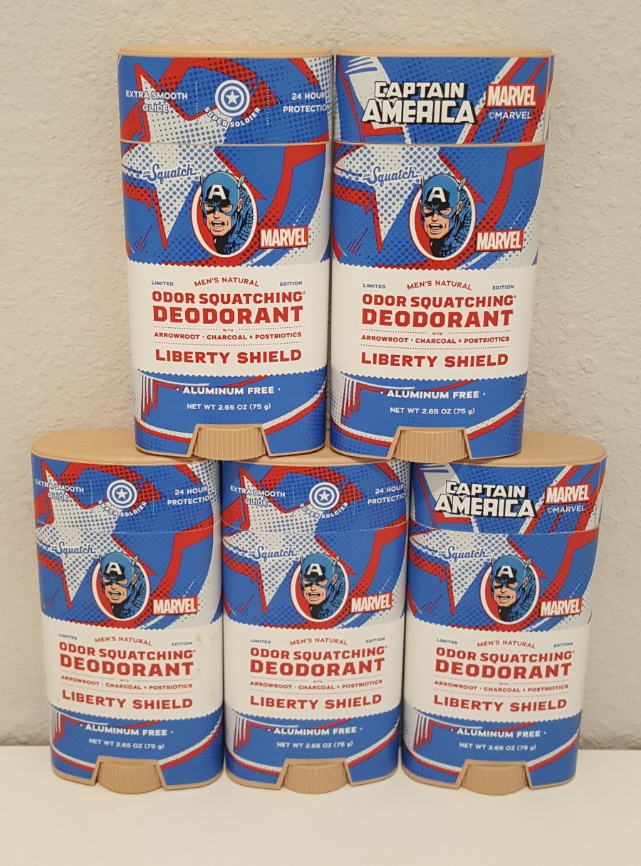 5 Pack – DR. Squatch Men’s CAP. MERICA Edition Deodorant 2.65 fl oz – Soap 5oz