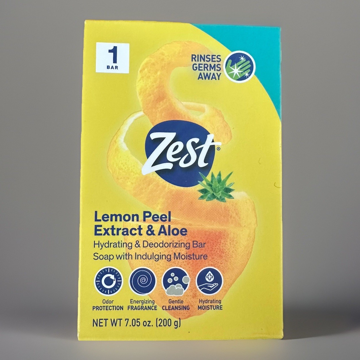 4x Bars ZEST Lemon Peel & Aloe Bar Soap Hydrating Deodorizing 7.05oz Each NEW