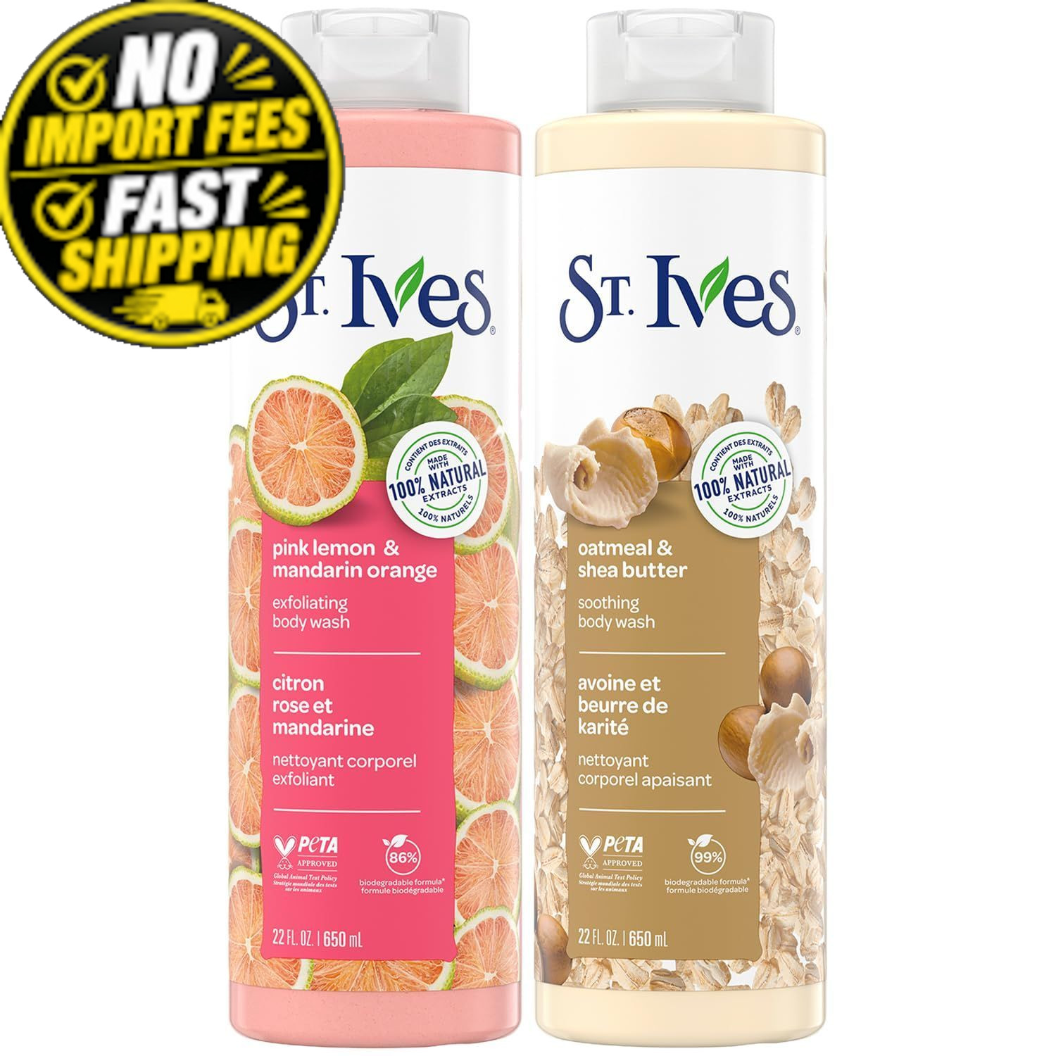St. Ives Body Wash Variety 2-Pack – Soothing Oatmeal & Shea Butter +…
