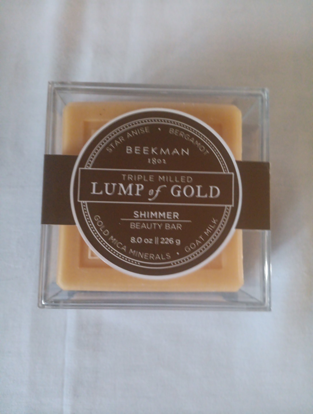 2 Beekman 1802 Lump of Gold Shimmer Beauty Bar Triple Milled 8 oz. New Sealed
