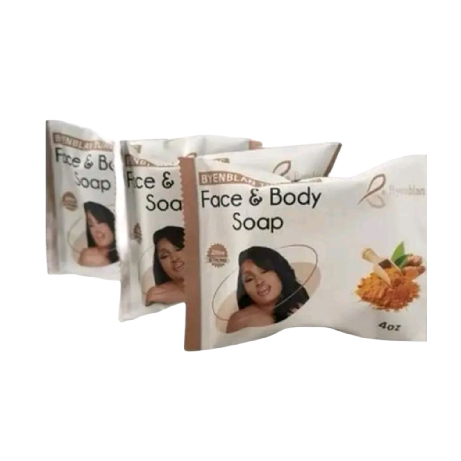 3PCS Turmeric Soap Byenblan – Face & Body Bar for Smooth Glowing Skin
