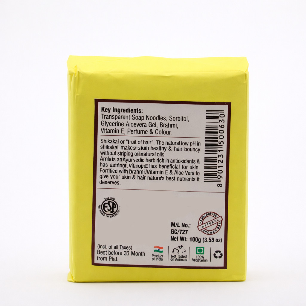 Aromatherapy Shower Bar Fragrance Bathing Soap Pack of 100g x 2 Shikakai Amla