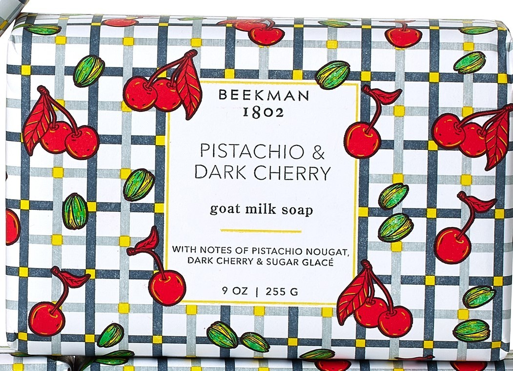 Beekman 1802 Goat Milk Bar Soap Pistachio Dark Cherry Jumbo 9 oz NEW