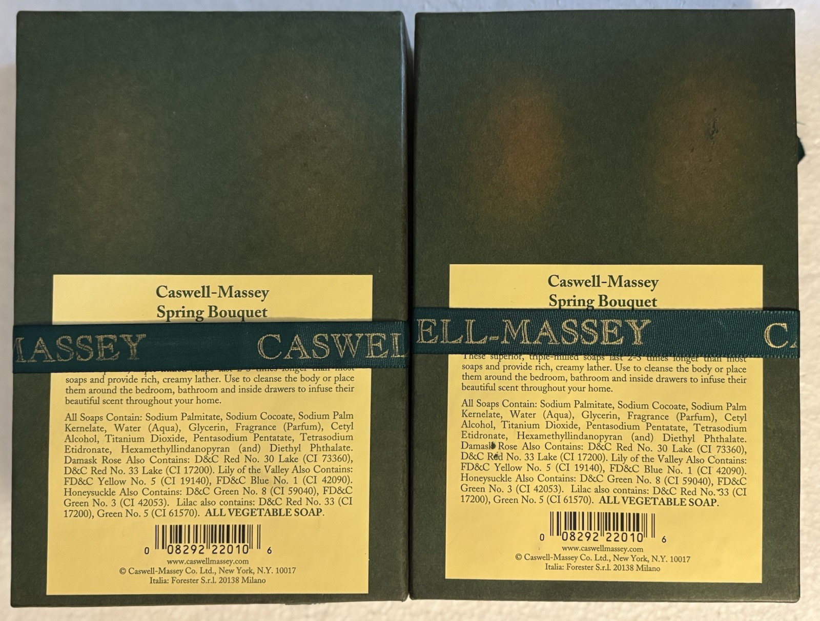 Lot of (8) 3.25 oz Caswell-Massey Spring Bouquet Soaps in 2 Four-Pack Gift Boxes