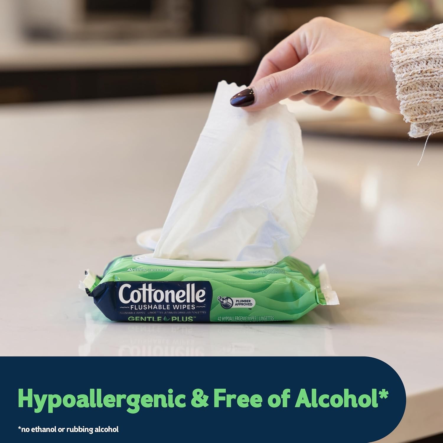 Cottonelle GentlePlus Flushable Wet Wipes with Aloe & Vitamin E, 4 Flip-Top Pack