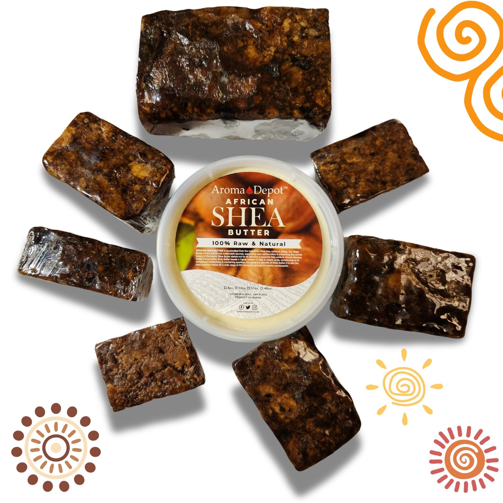 Raw African Black Soap 1 lb. Bar 100% Pure Organic Natural Skin Body Face Wash