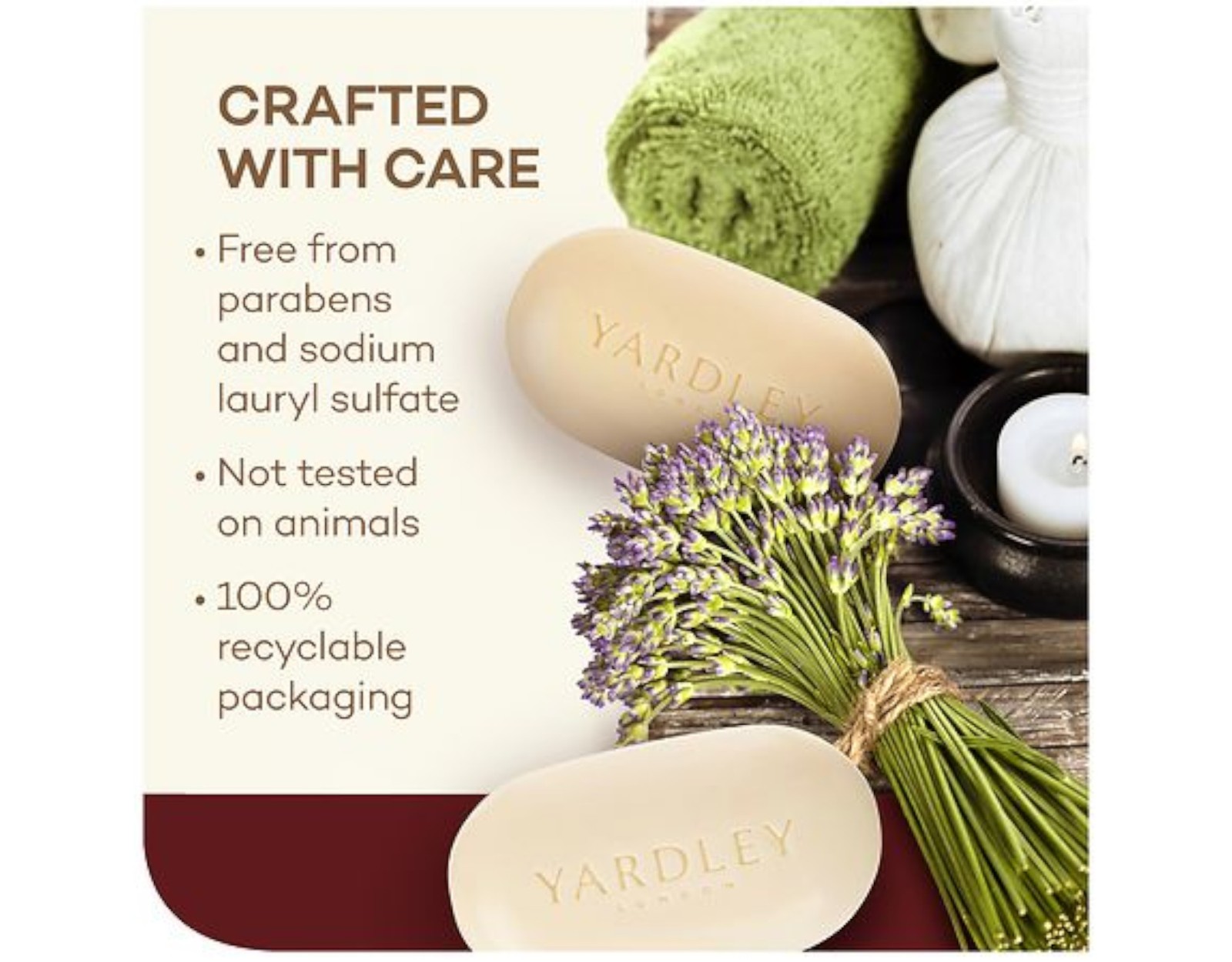 Yardley London Moisturizing Bath Bar Creamy Coconut 4oz. – Pack of 6