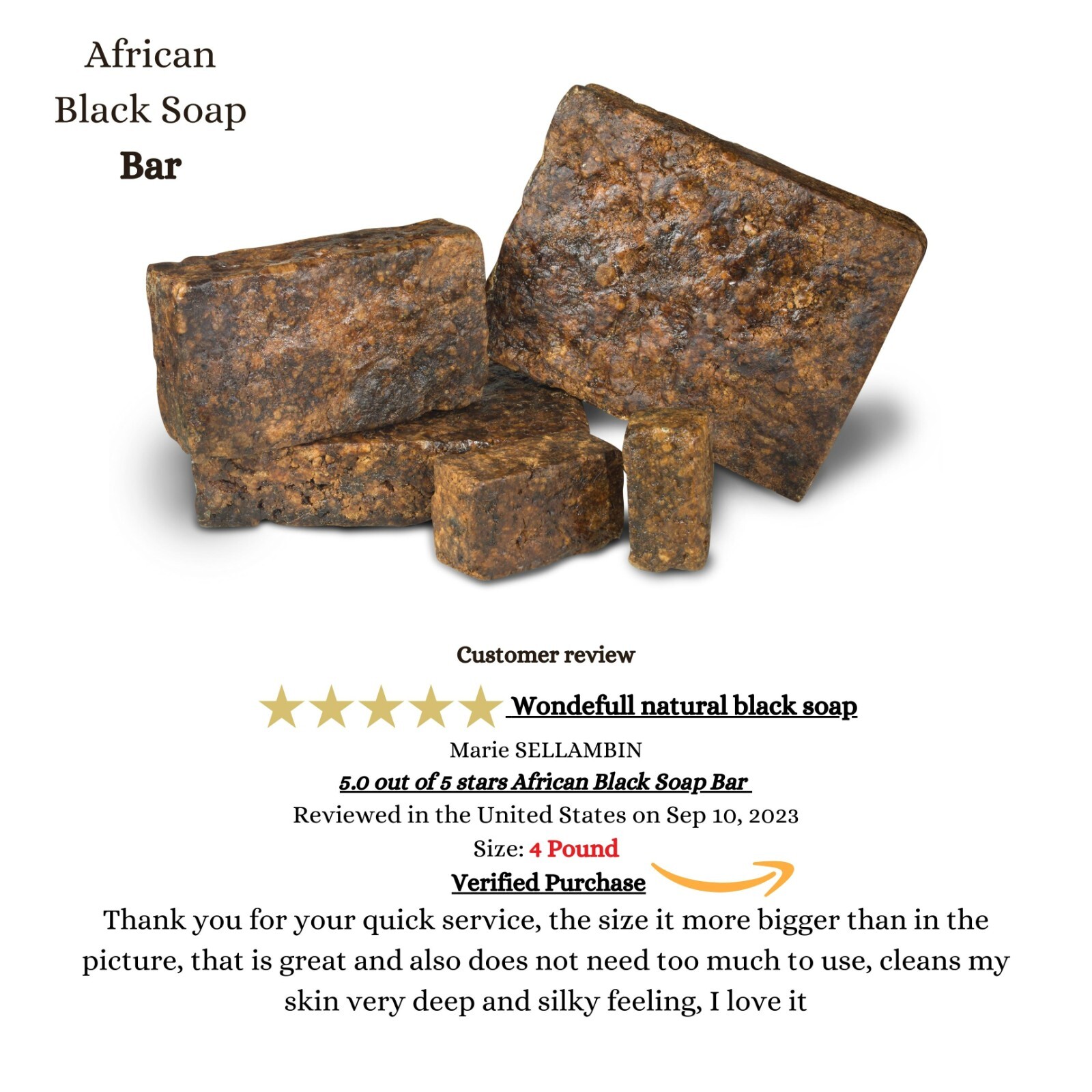 Black Soap 1 lb. African Raw Natural Soap Unrefined Pure Skin Body Face Wash